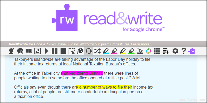 Read&Write唸出網頁上的文字，朗讀瀏覽器內容！自學英文好幫手（Chrome擴充功能）。