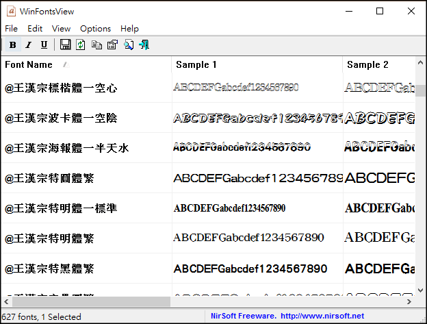 檢視所有安裝字型1