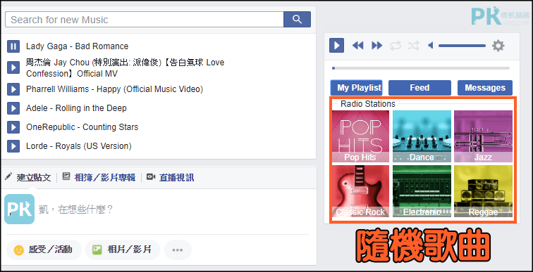 Facebook音樂播放器4