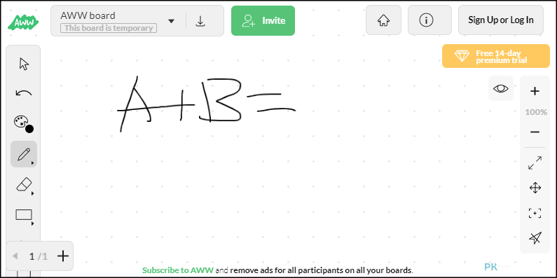 AWW A Web Whiteboard線上空白畫板