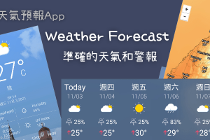 本地天氣預報App，提供最準確和即時的氣象資訊！每小時的降雨機率、紫外線、風向、日出日落。（Android）