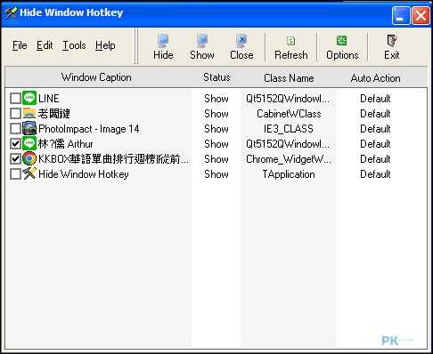Hide Window Hotkey老闆鍵1 | 痞凱踏踏 | PKstep Hide-Window-Hotkey老闆鍵1