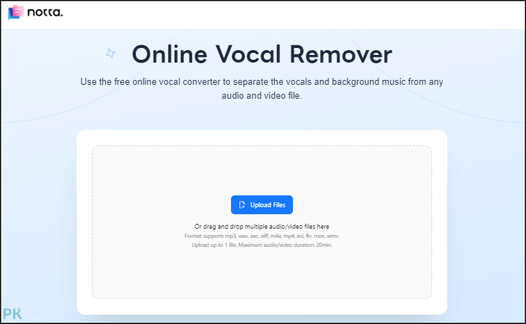 notta-AI-Online-Vocal-Remover線上去除音樂人聲1