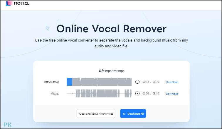 notta-AI-Online-Vocal-Remover線上去除音樂人聲3