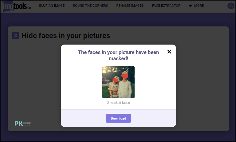 Hide-faces-in-your-pictures線上AI自動人臉打馬賽克工具3