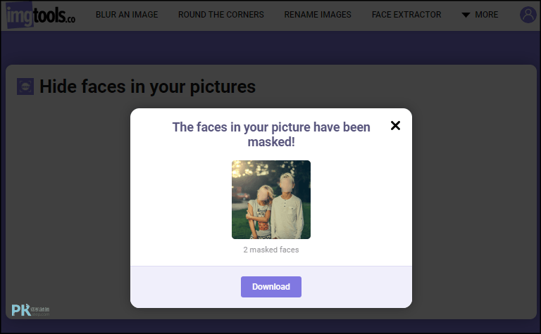 Hide-faces-in-your-pictures線上AI自動人臉打馬賽克工具4
